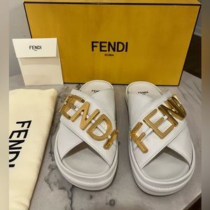 Fendi Fendigraphy Platform Slide Sandal size 37 new